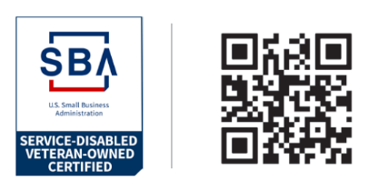 SBA Service-Disabled Veteran-Owned Small Business certification and QR code